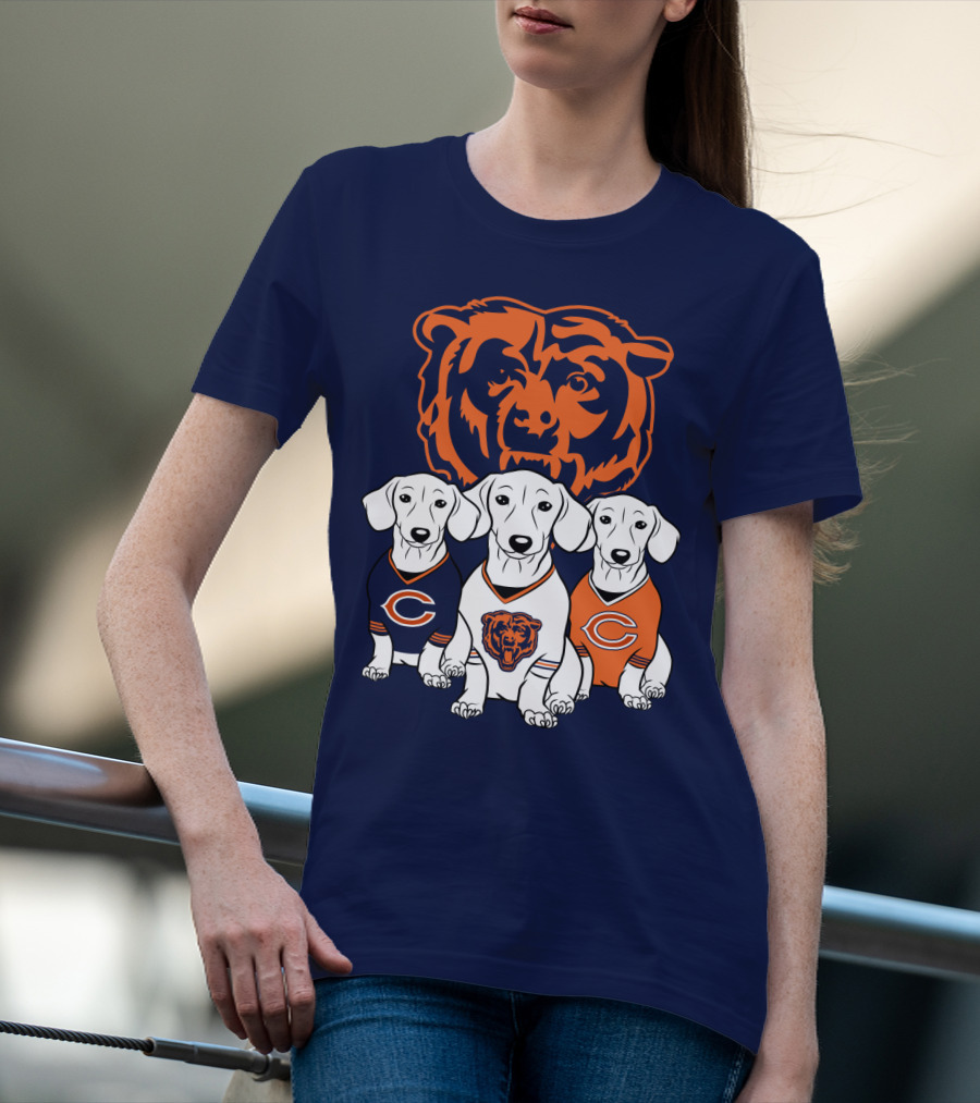 Chicago Bears Pet Lover Dachshund Dogs Football T-Shirt
