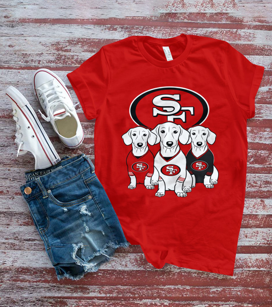 San Francisco 49ers Dachshund Dog Trio T-Shirt