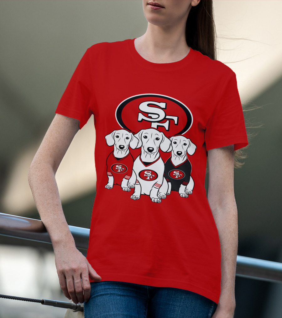 San Francisco 49ers Dachshund Dog Trio T-Shirt