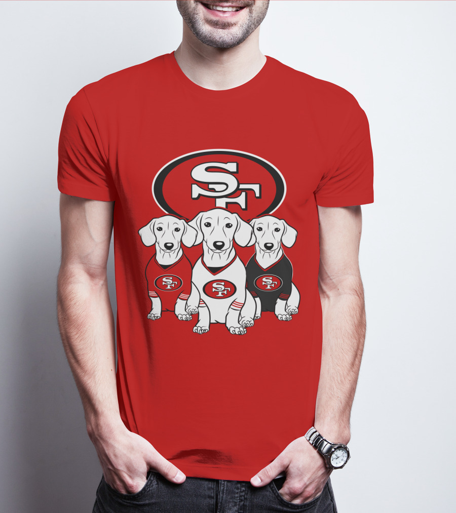 San Francisco 49ers Dachshund Dog Trio T-Shirt