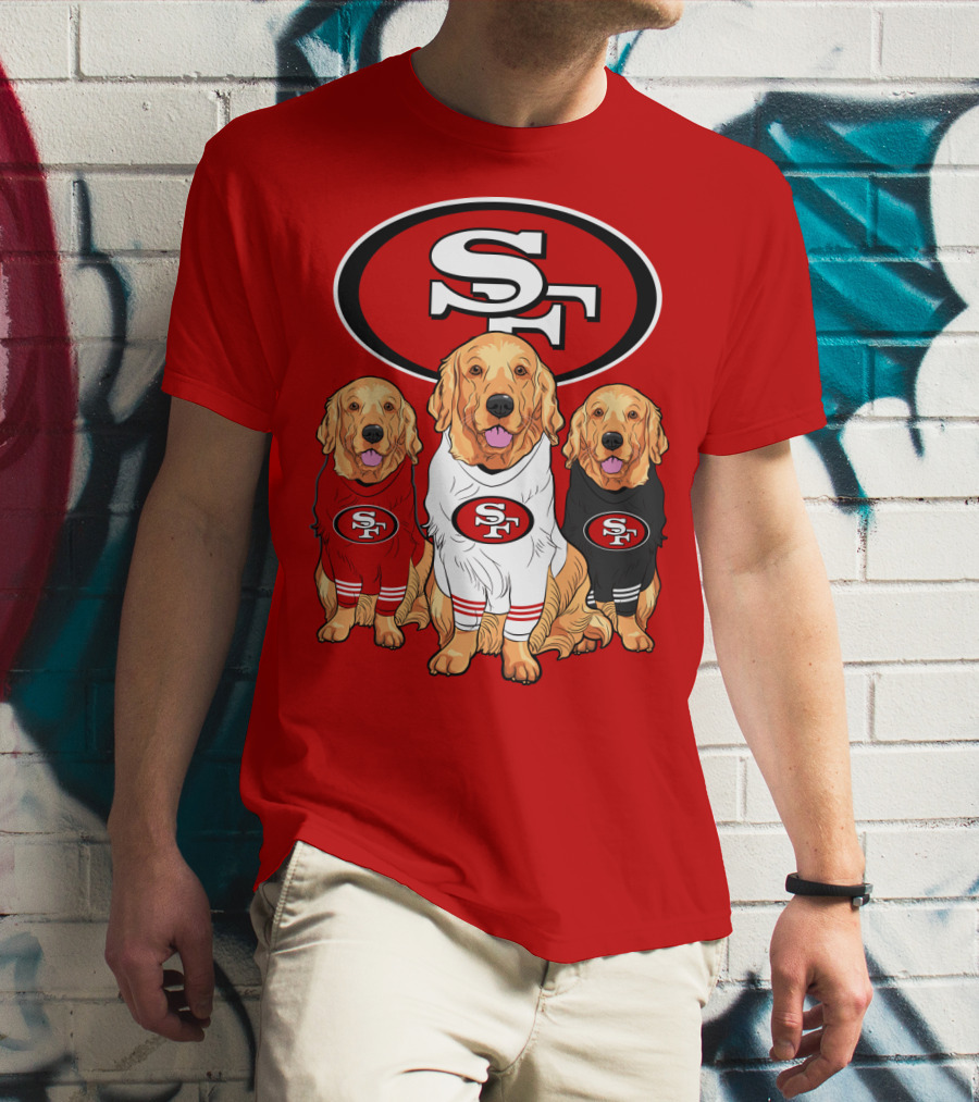San Francisco 49ers NFL Golden Retriever Dogs Team T-Shirt