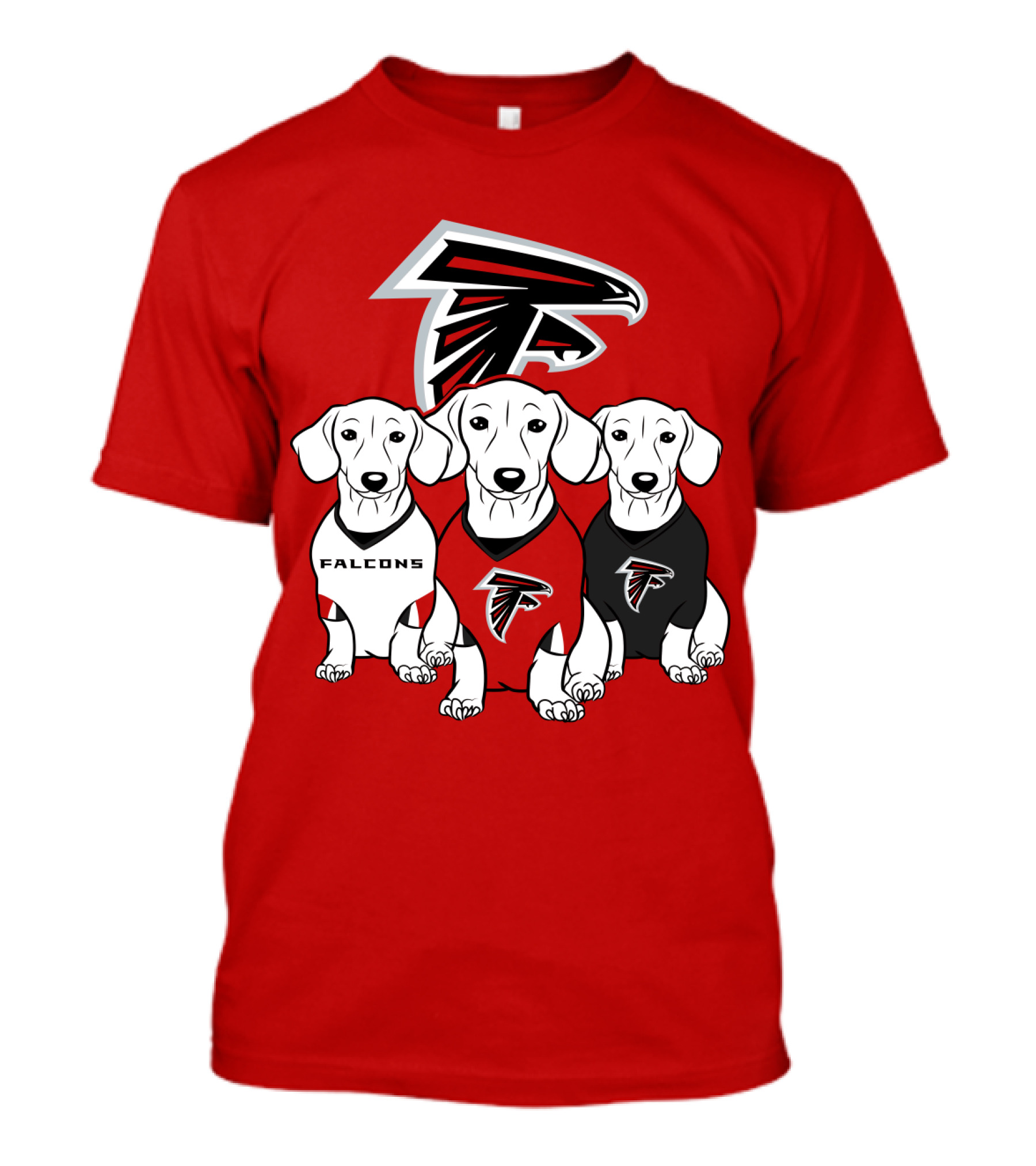 Atlanta Falcons With Dachshund  T-Shirt