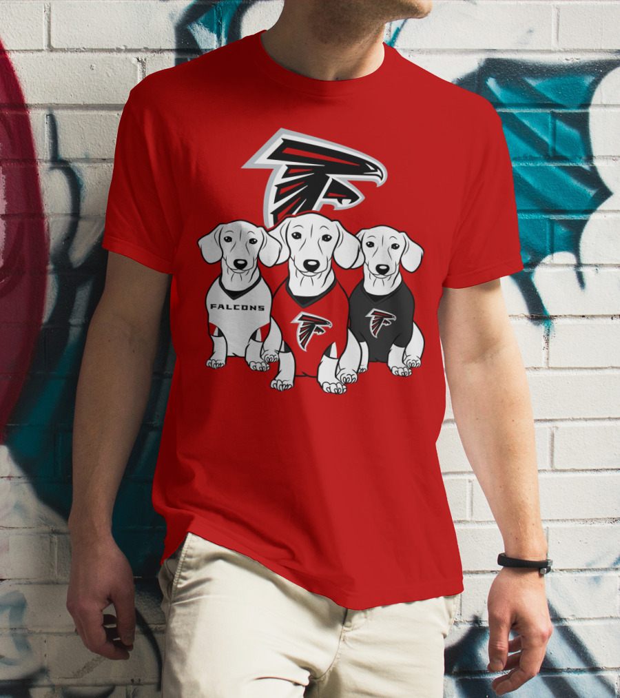 Atlanta Falcons With Dachshund  T-Shirt