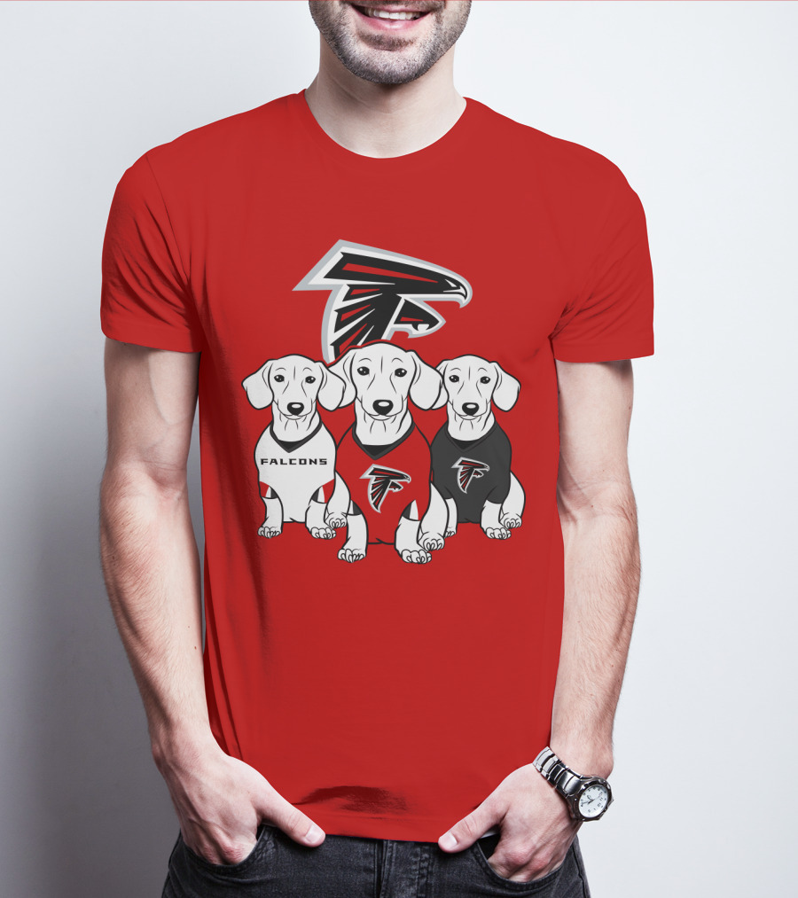 Atlanta Falcons With Dachshund  T-Shirt