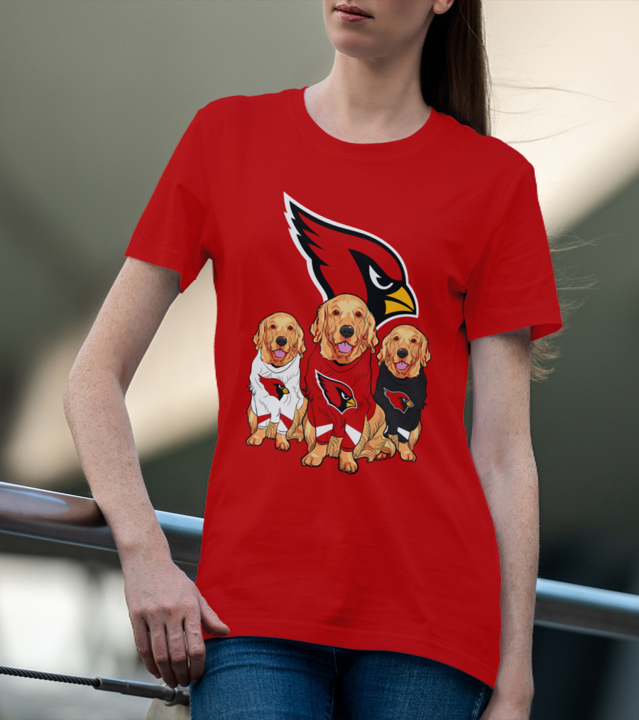 Arizona Cardinals Golden Retrievers Red Uniforms T-Shirt