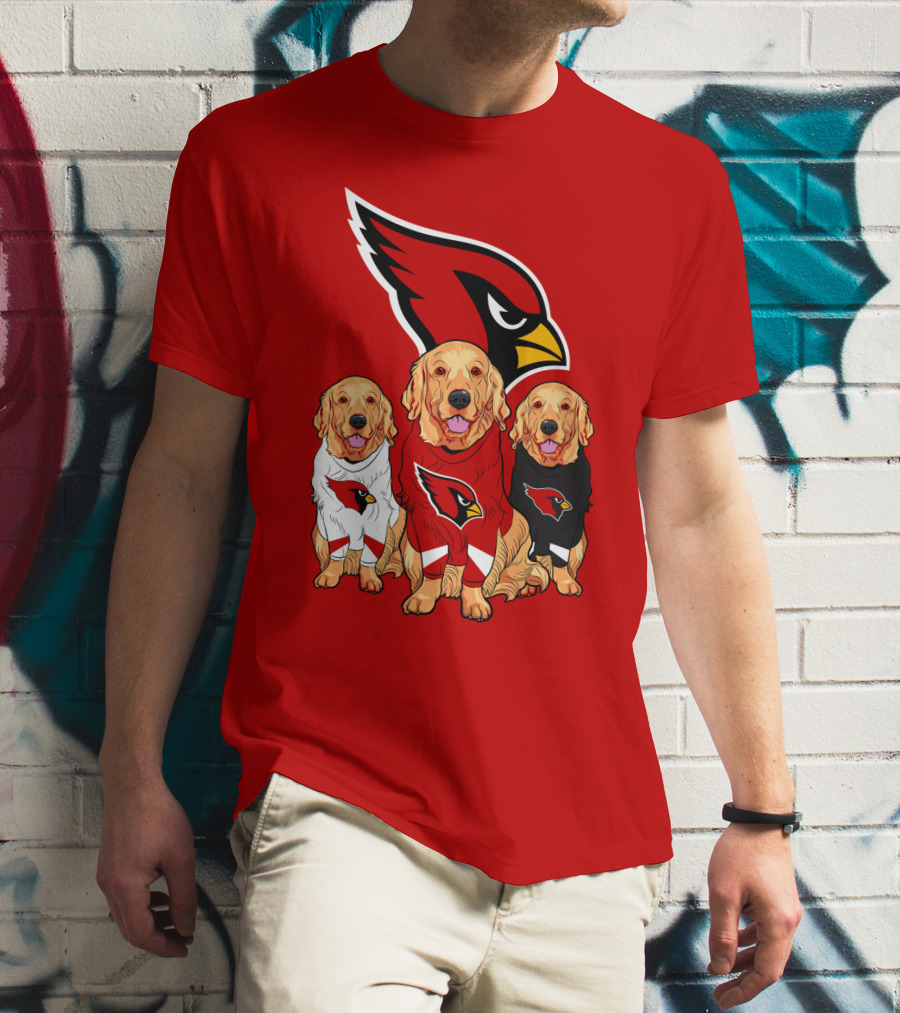 Arizona Cardinals Golden Retrievers Red Uniforms T-Shirt
