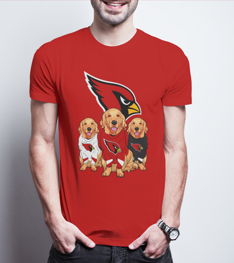Arizona Cardinals Golden Retrievers Red Uniforms T-Shirt