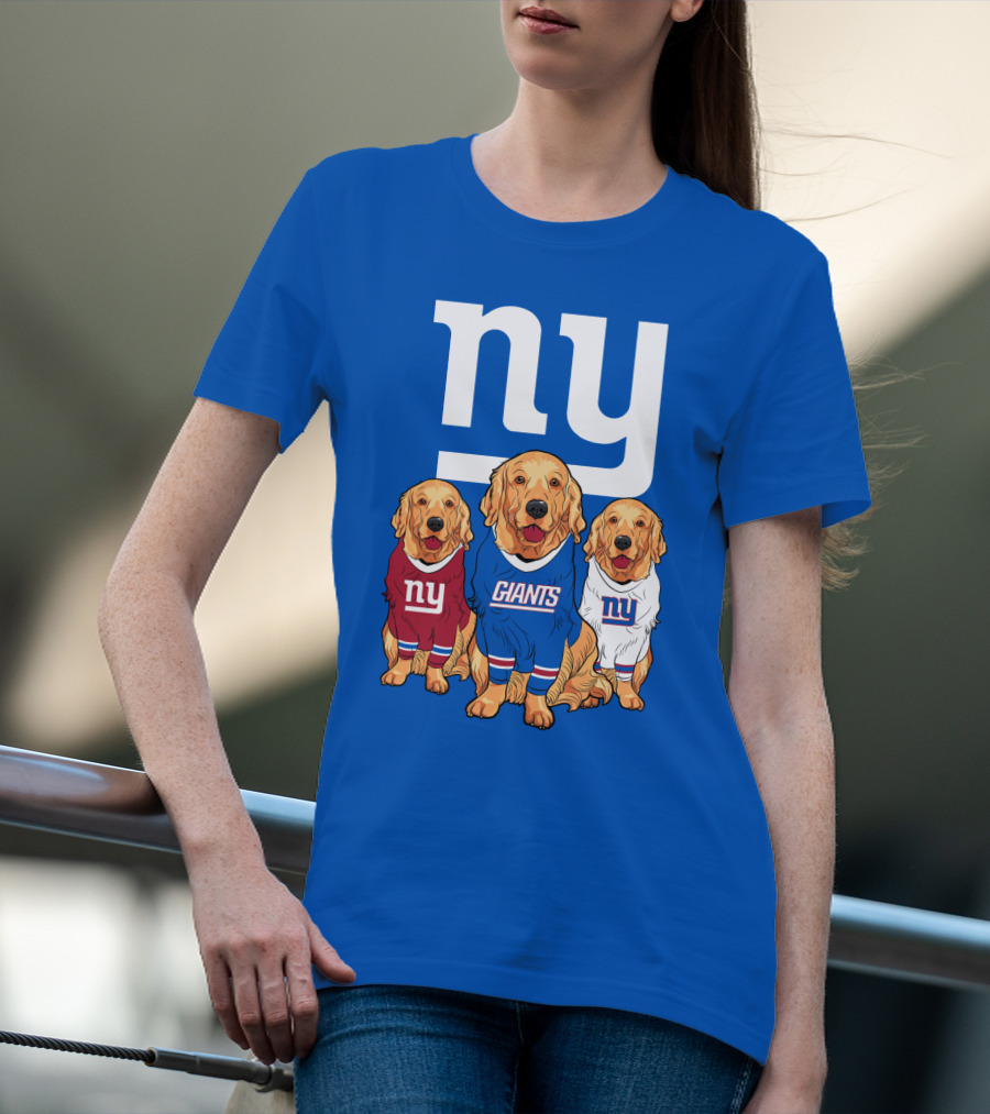 New York Giants Ny Giants Golden Retrievers T-Shirt