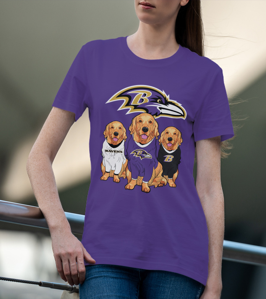 Baltimore Ravens Golden Retrievers T-Shirt