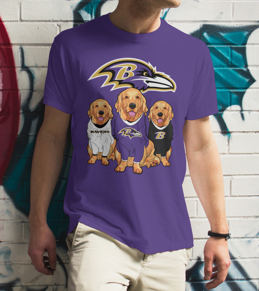 Baltimore Ravens Golden Retrievers T-Shirt