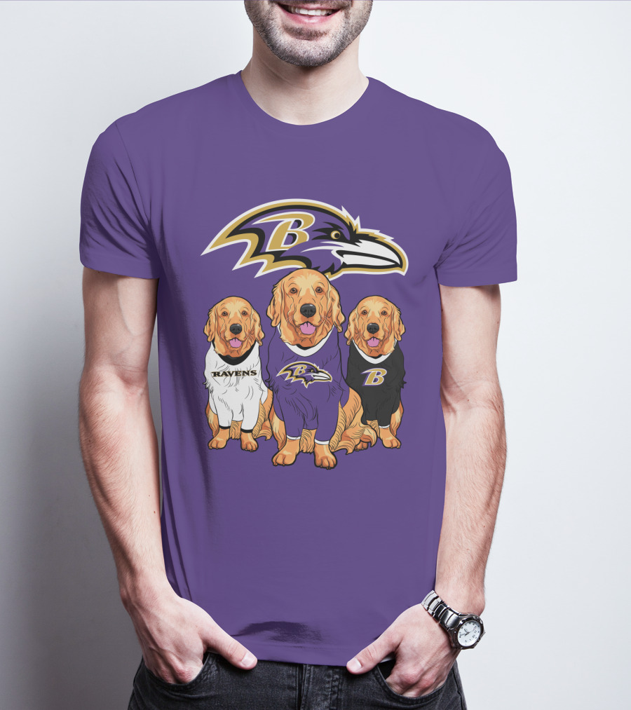 Baltimore Ravens Golden Retrievers T-Shirt