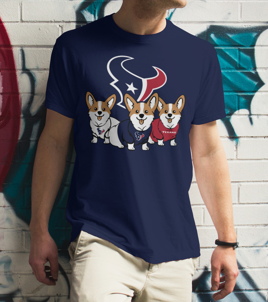 Houston Texans Corgi Trio T-Shirt