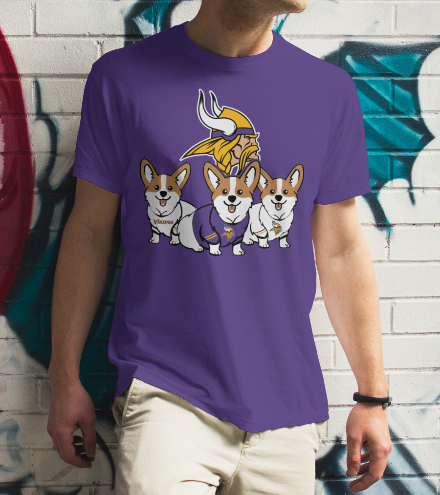 Minnesota Vikings Corgi Trio T-Shirt