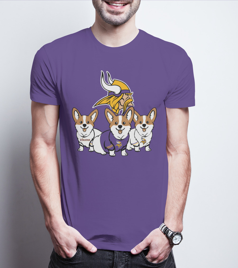 Minnesota Vikings Corgi Trio T-Shirt