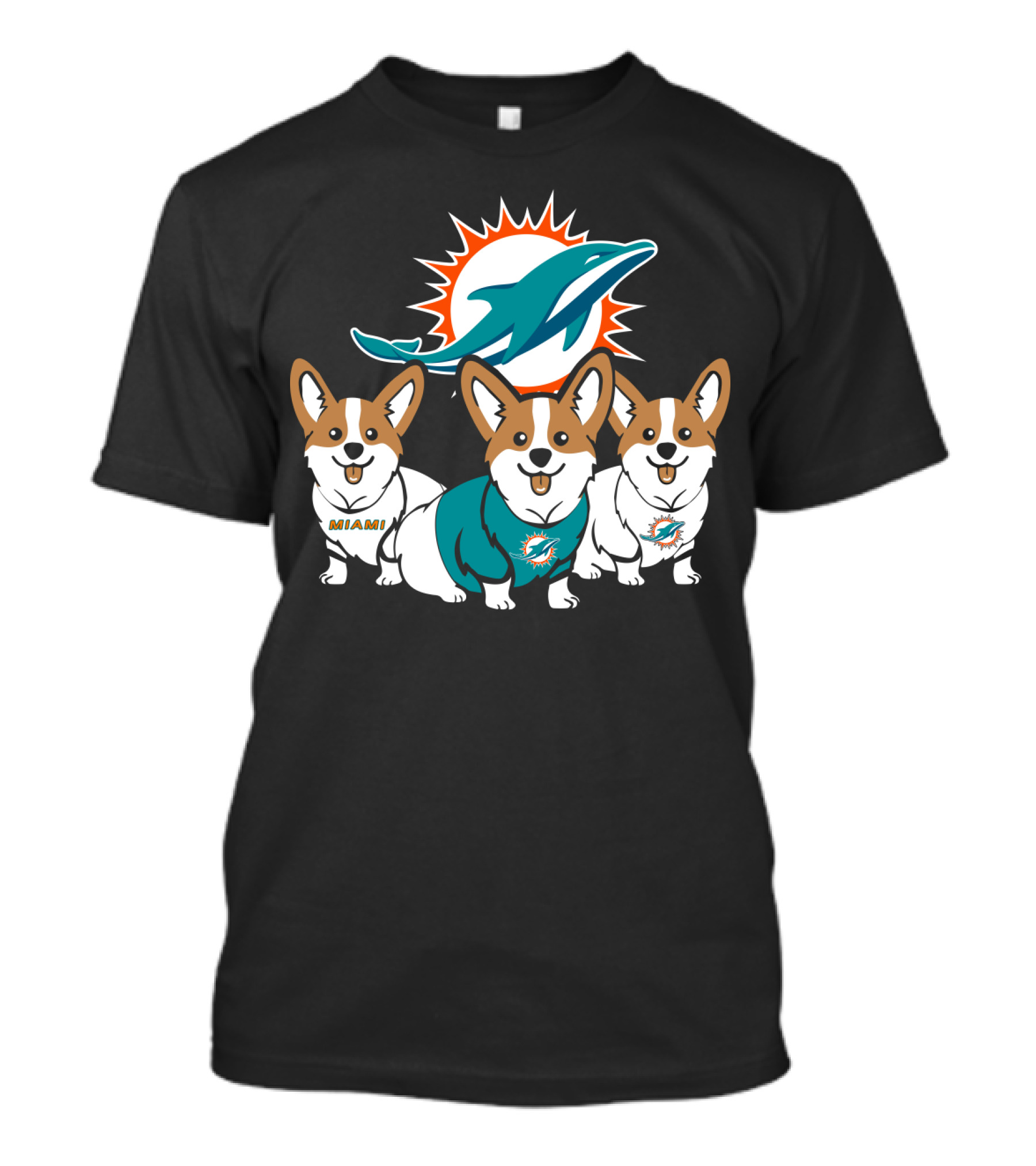 Miami Dolphins Corgi T-Shirt