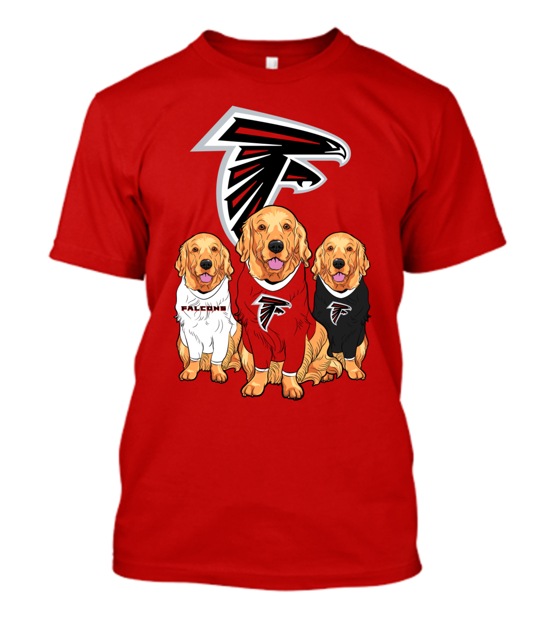 Atlanta Falcons Golden Retrievers Dogs T-Shirt