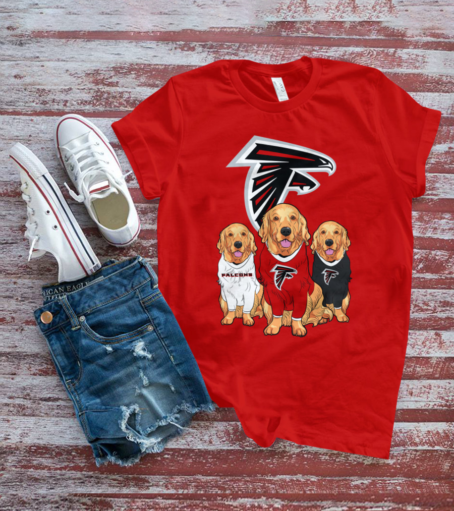 Atlanta Falcons Golden Retrievers Dogs T-Shirt