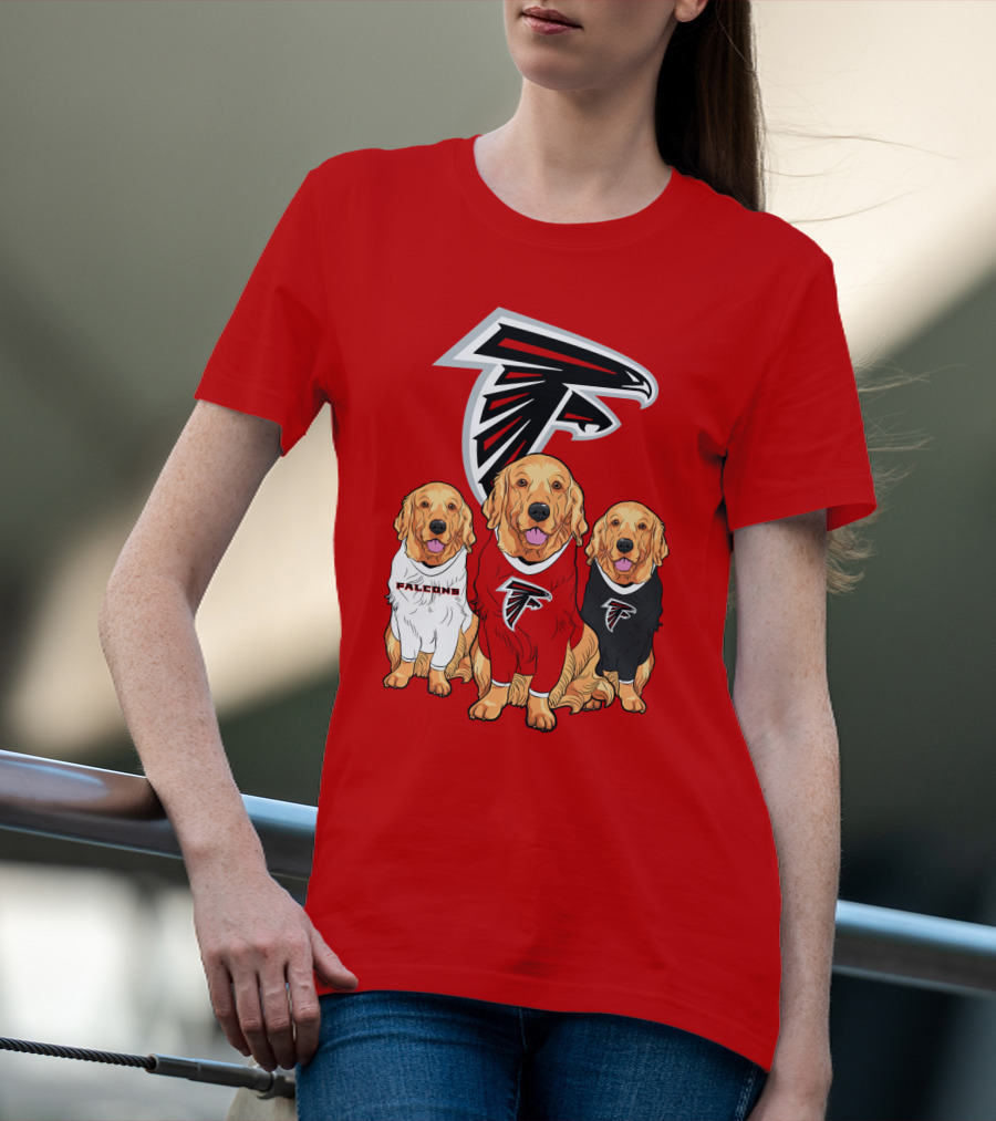 Atlanta Falcons Golden Retrievers Dogs T-Shirt