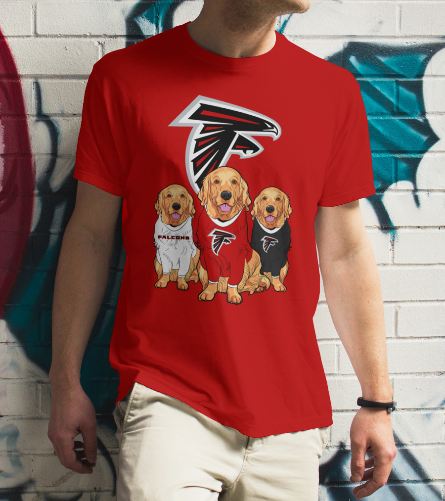 Atlanta Falcons Golden Retrievers Dogs T-Shirt