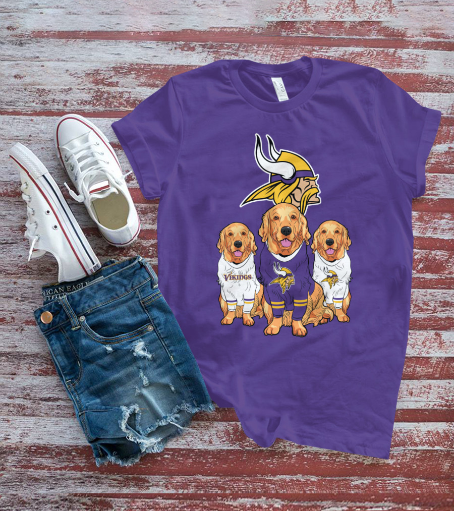 Minnesota Vikings Golden Retrievers T-Shirt
