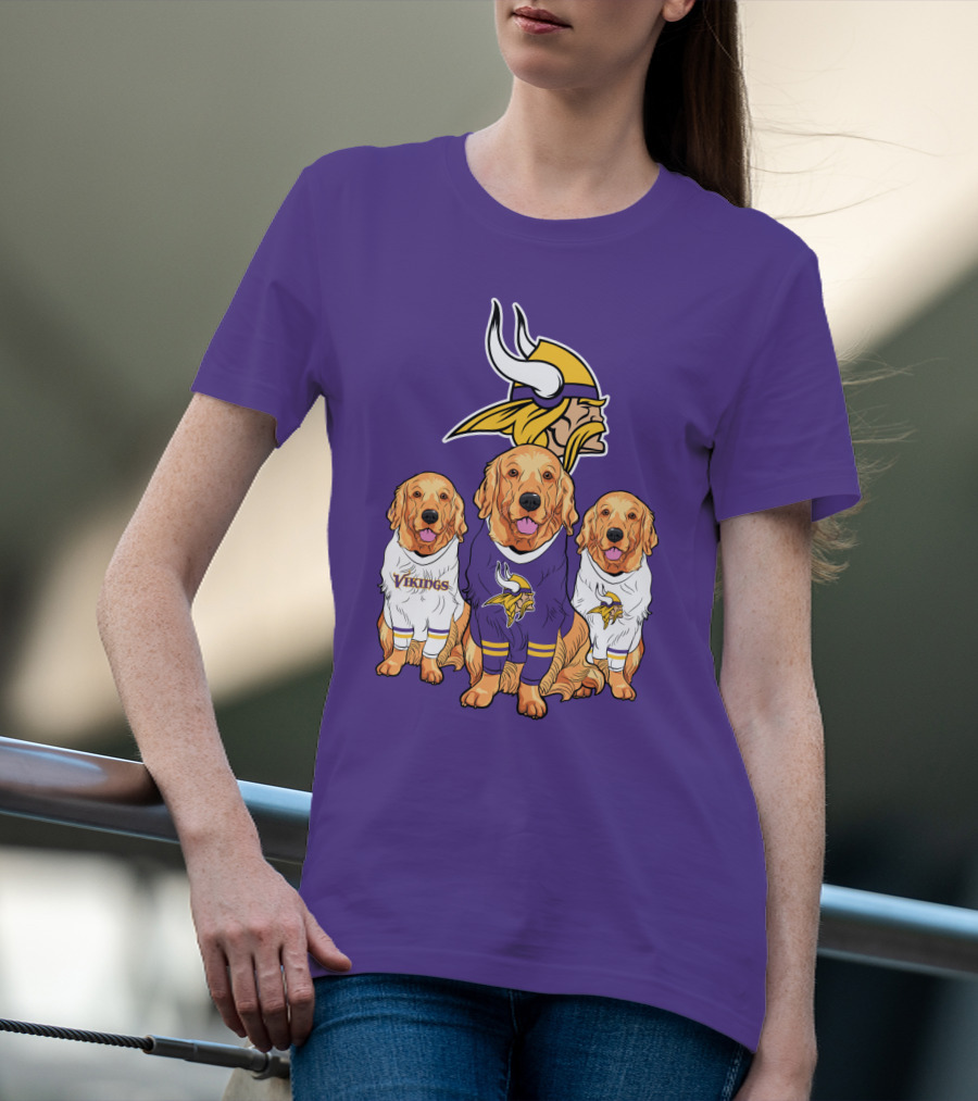 Minnesota Vikings Golden Retrievers T-Shirt
