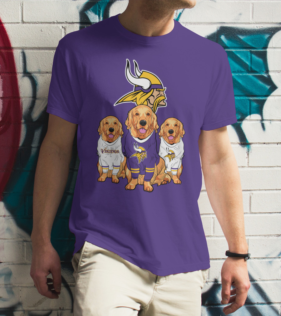 Minnesota Vikings Golden Retrievers T-Shirt