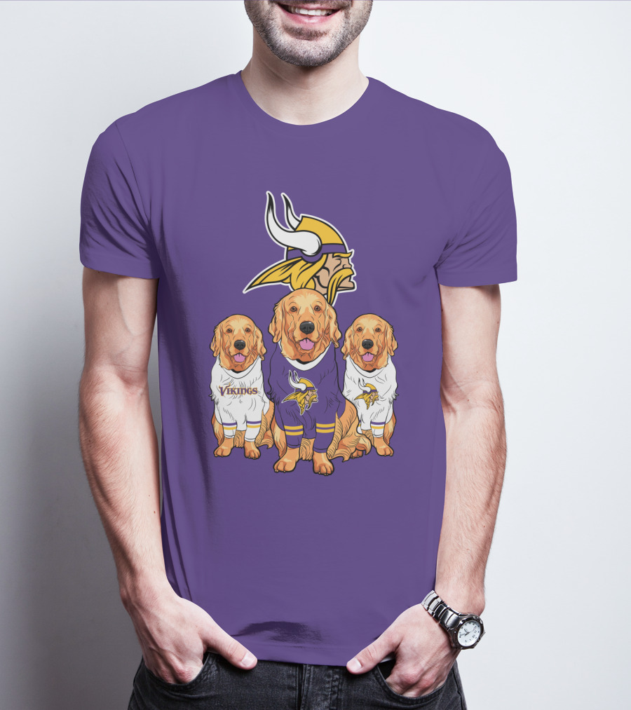 Minnesota Vikings Golden Retrievers T-Shirt