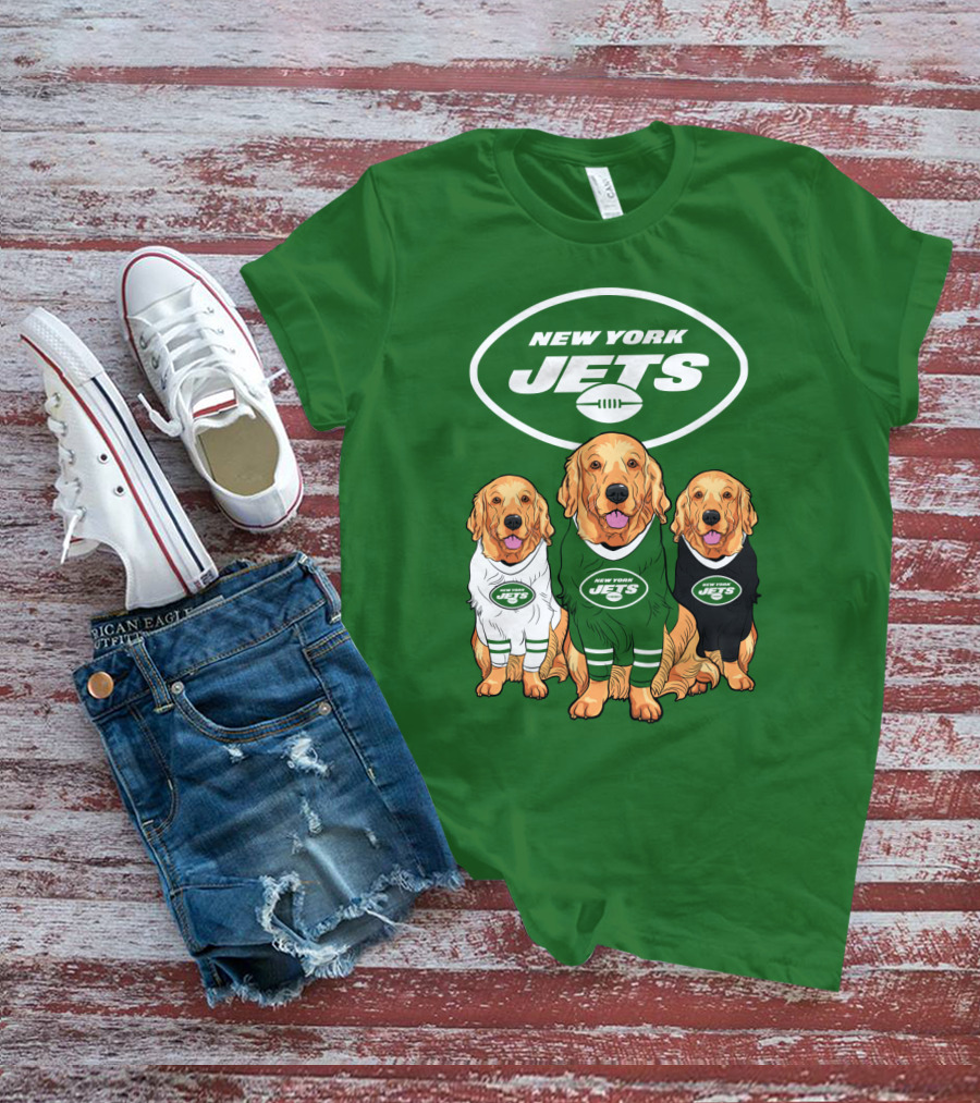 New York Jets Golden Retrievers T-Shirt