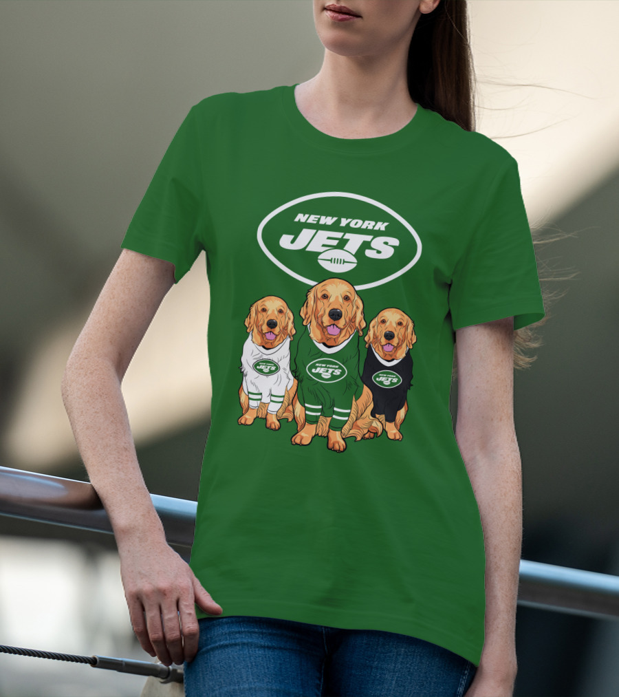 New York Jets Golden Retrievers T-Shirt