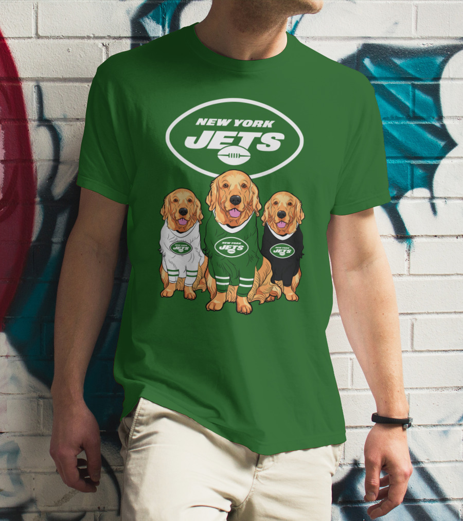 New York Jets Golden Retrievers T-Shirt