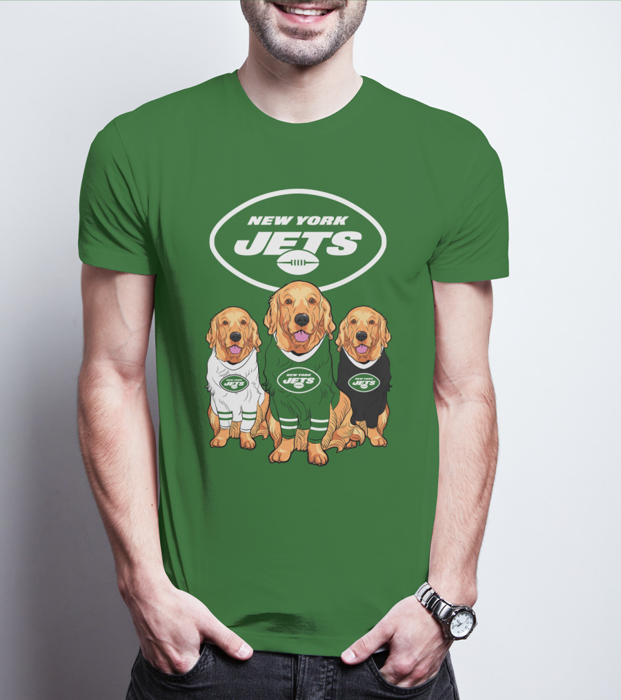 New York Jets Golden Retrievers T-Shirt