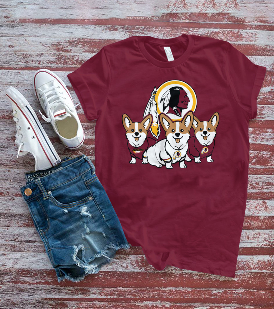 Redskins Corgis Trio Washington Football Team T-Shirt