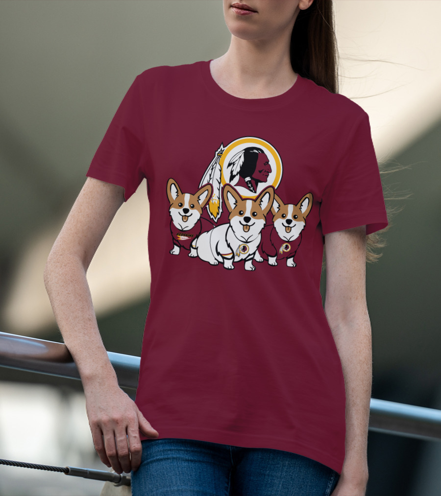 Redskins Corgis Trio Washington Football Team T-Shirt