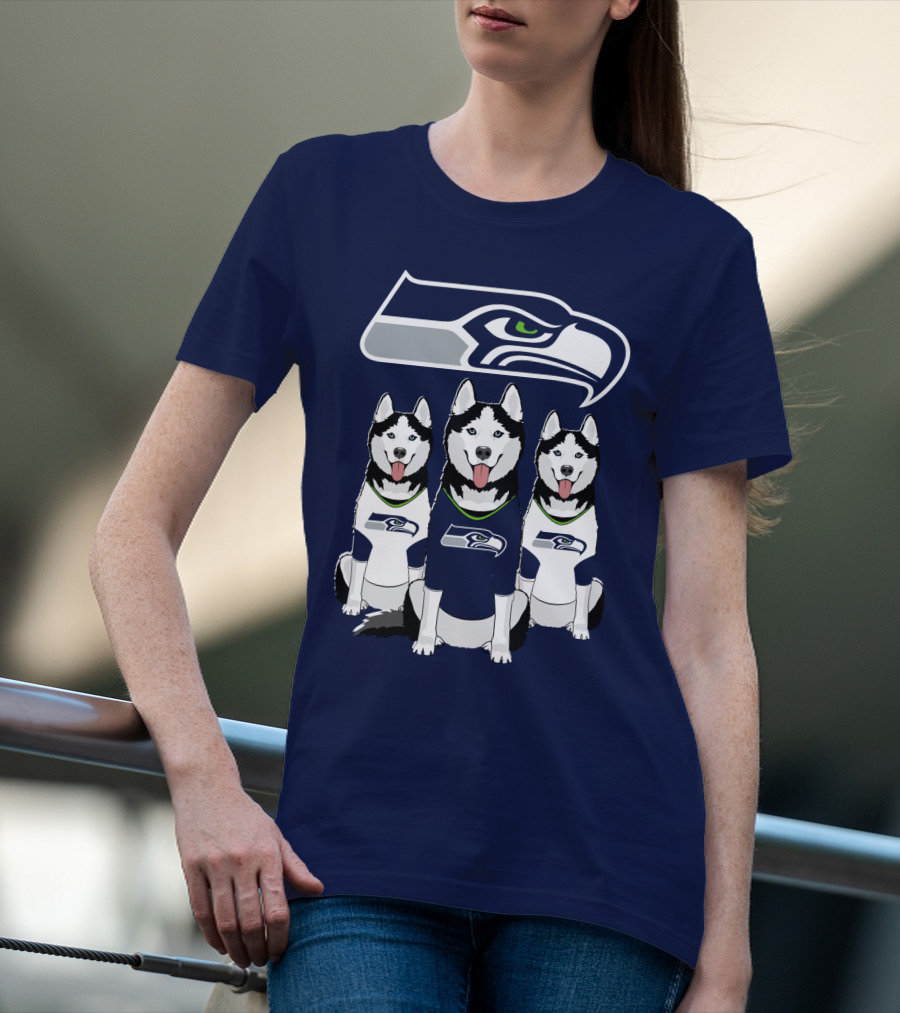 Seattle Seahawks Husky Trio Fan T-Shirt
