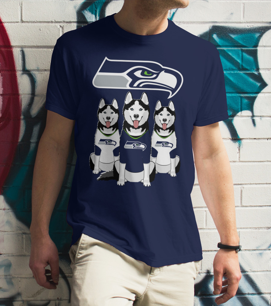 Seattle Seahawks Husky Trio Fan T-Shirt