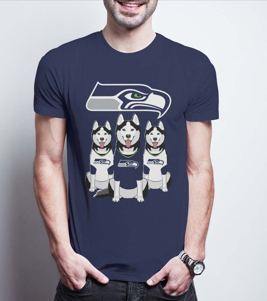 Seattle Seahawks Husky Trio Fan T-Shirt