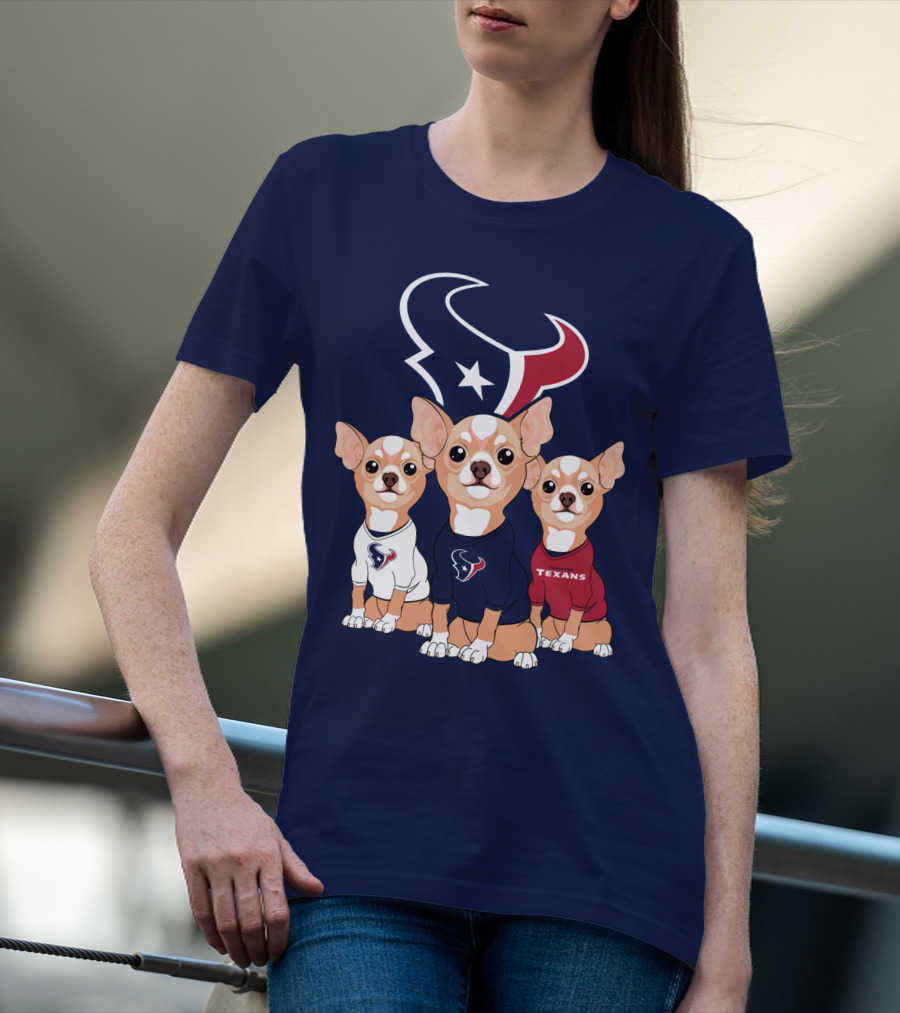 Houston Texans Chihuahua Trio Fan T-Shirt