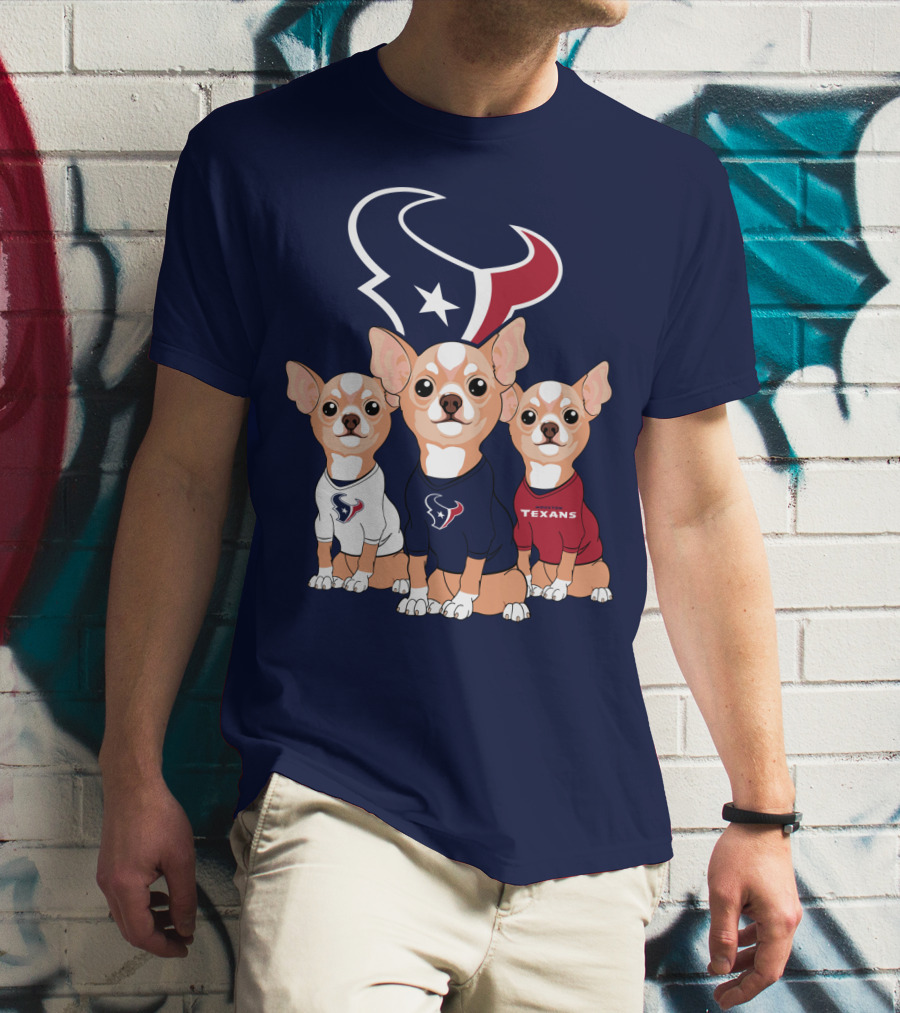 Houston Texans Chihuahua Trio Fan T-Shirt