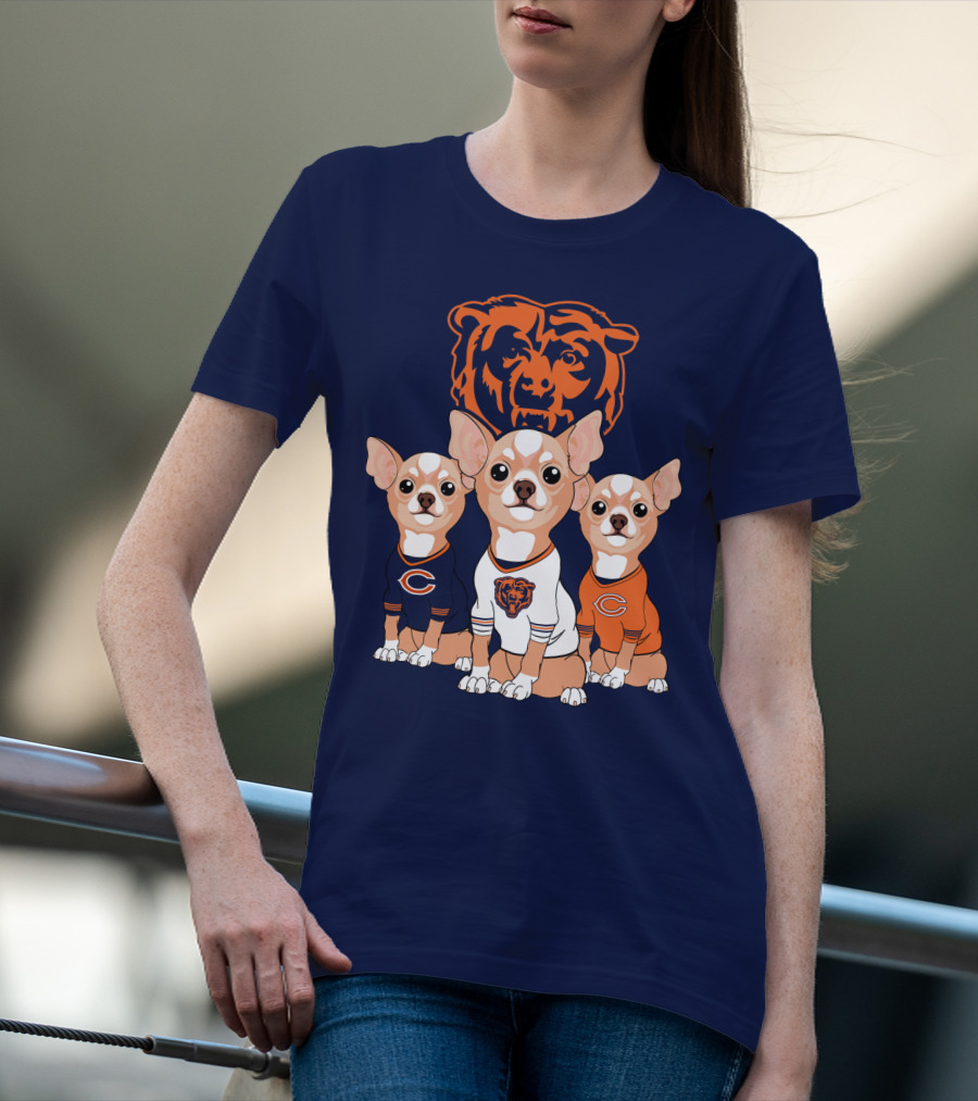 Chicago Bears Chihuahua Trio T-Shirt