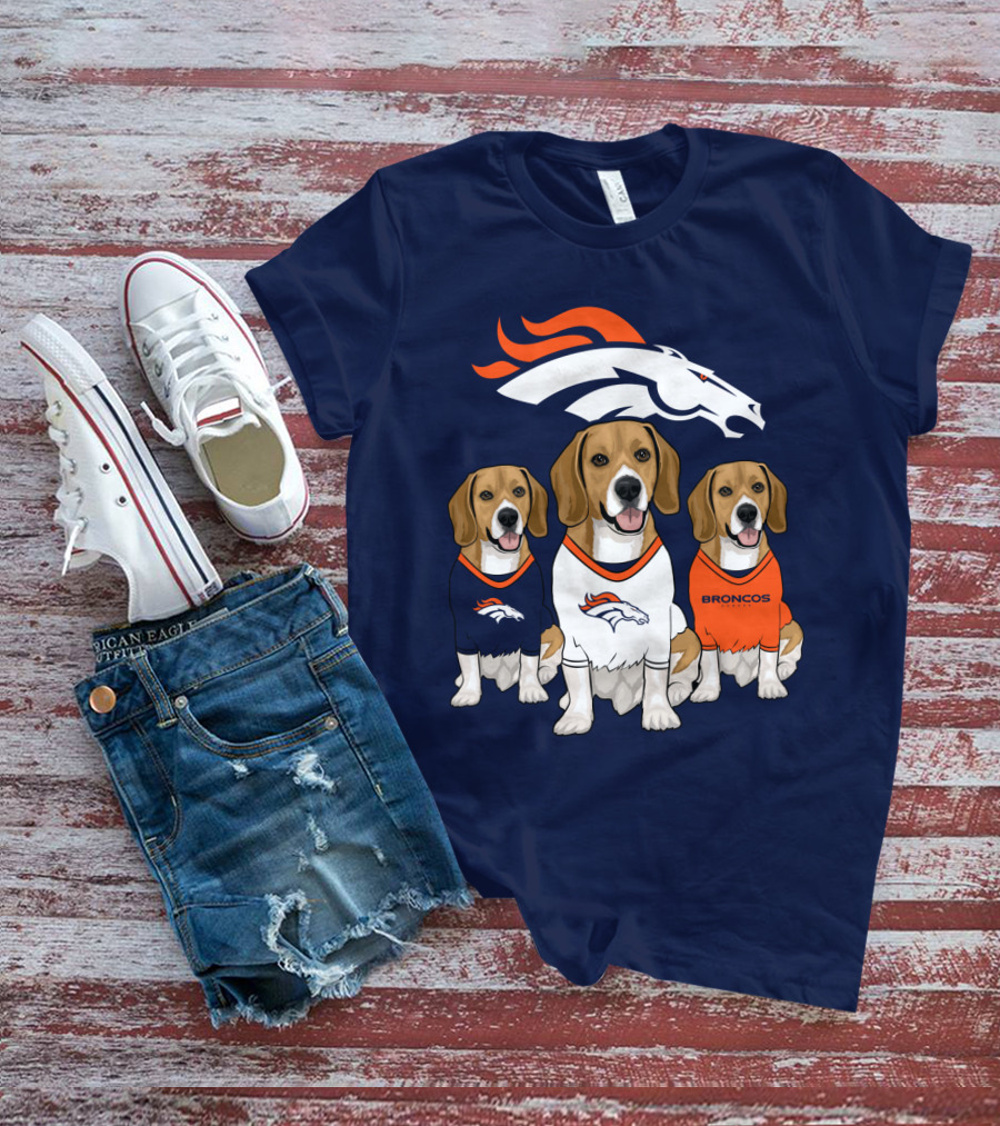 Denver Broncos Beagle Trio T-Shirt
