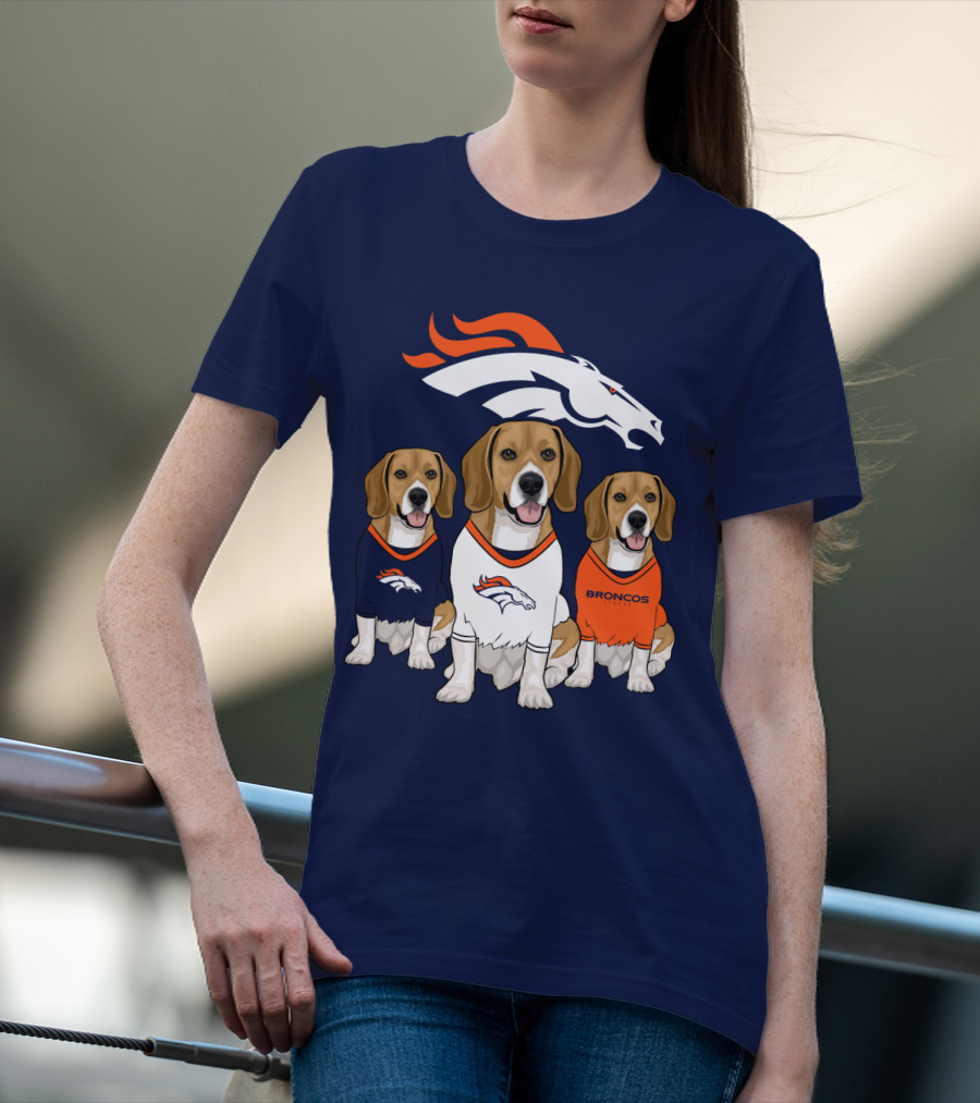 Denver Broncos Beagle Trio T-Shirt
