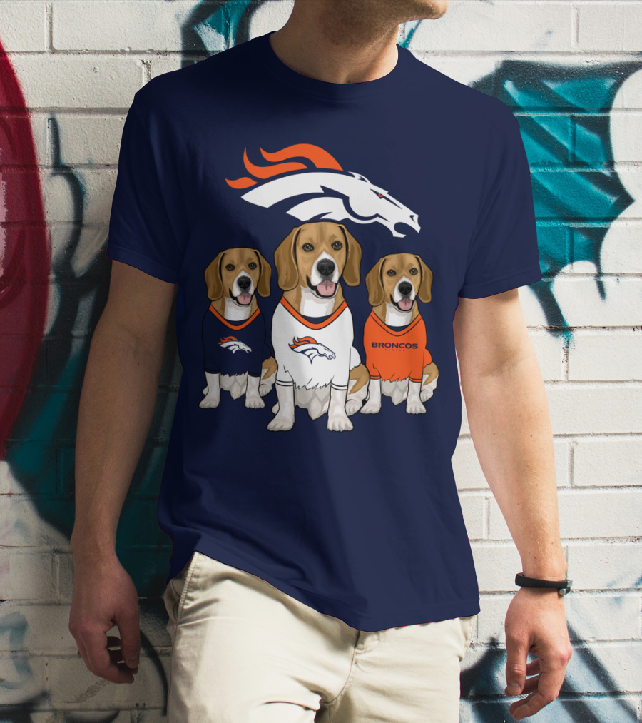 Denver Broncos Beagle Trio T-Shirt