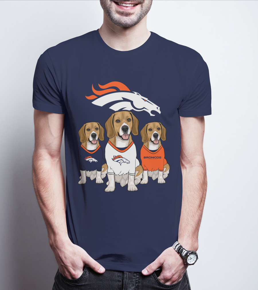 Denver Broncos Beagle Trio T-Shirt