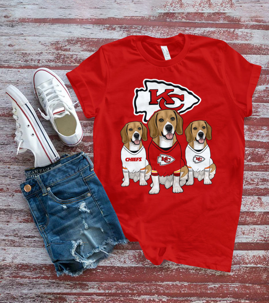 Kc Chiefs Beagle Trio Dogs T-Shirt