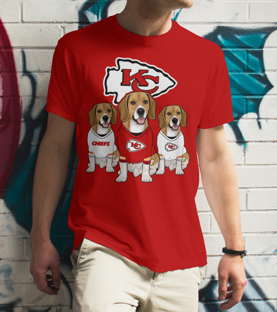 Kc Chiefs Beagle Trio Dogs T-Shirt
