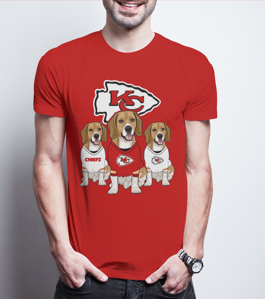 Kc Chiefs Beagle Trio Dogs T-Shirt