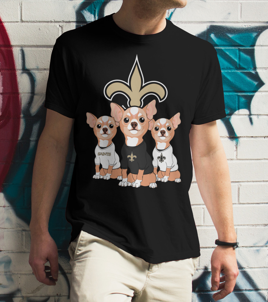  New Orleans Saints Chihuahua Trio T-Shirt
