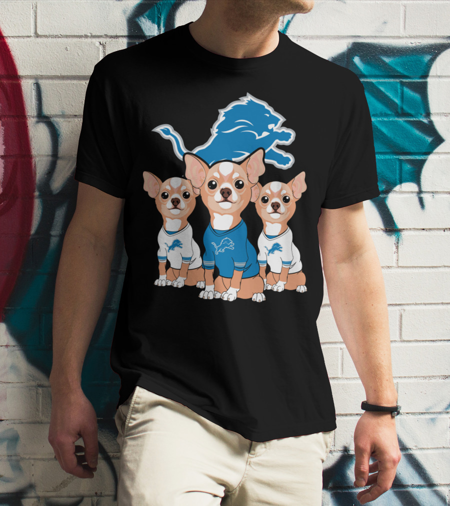 Detroit Lions Chihuahua Trio T-Shirt