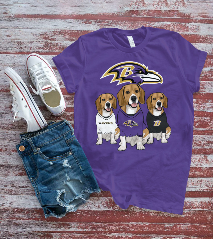 Baltimore Ravens Beagle Trio T-Shirt