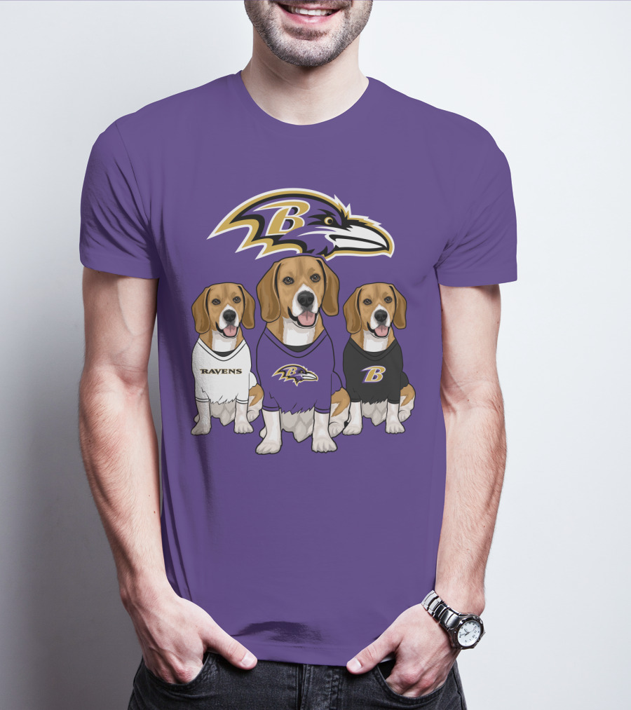 Baltimore Ravens Beagle Trio T-Shirt